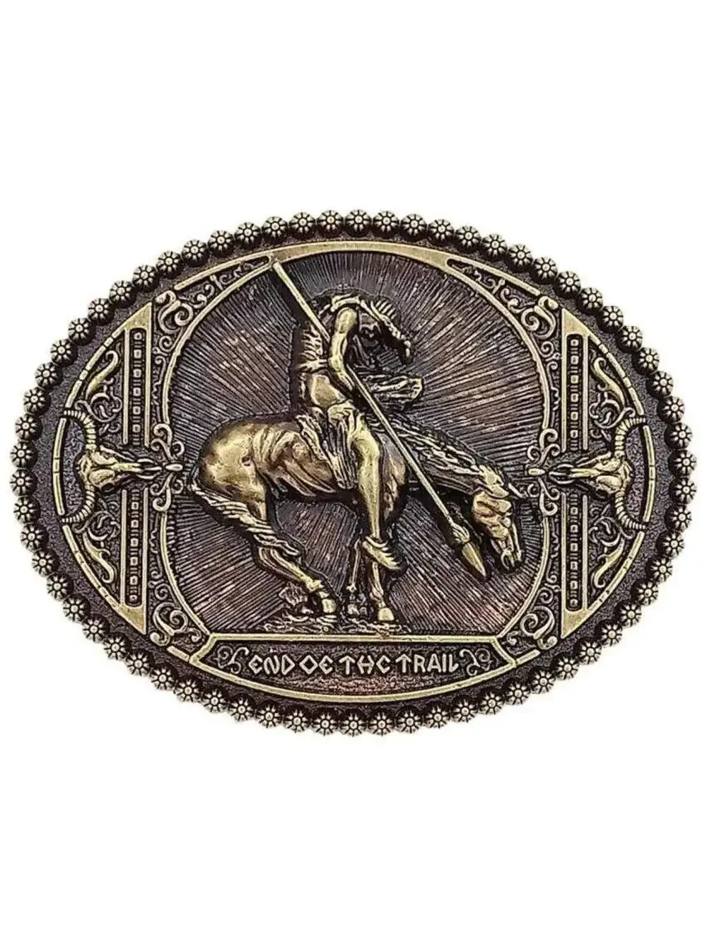 Brass Colored Native Horse Belt Buckle